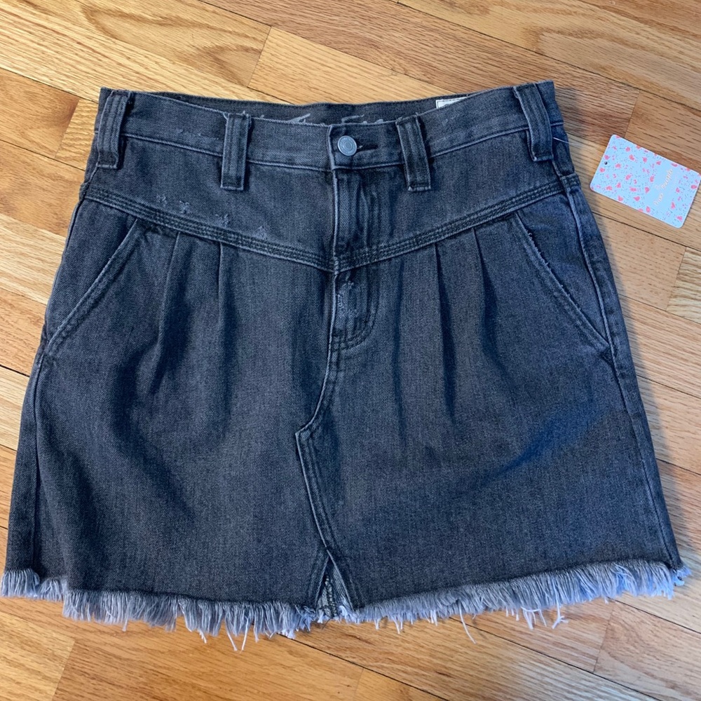 NEW! Free People Denim Skirt (Sanded Black)